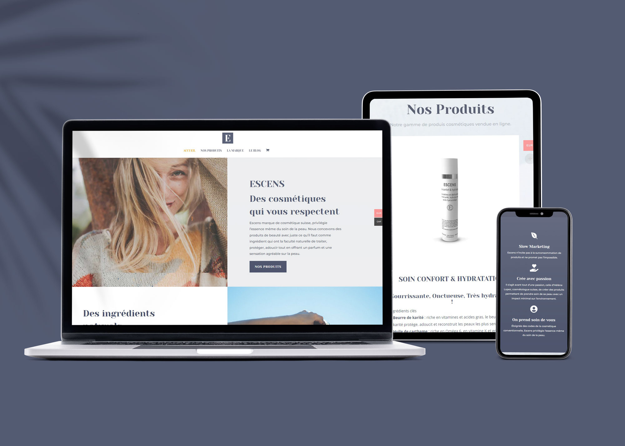 ESCENS — site e-commerce de cosmétiques naturels
