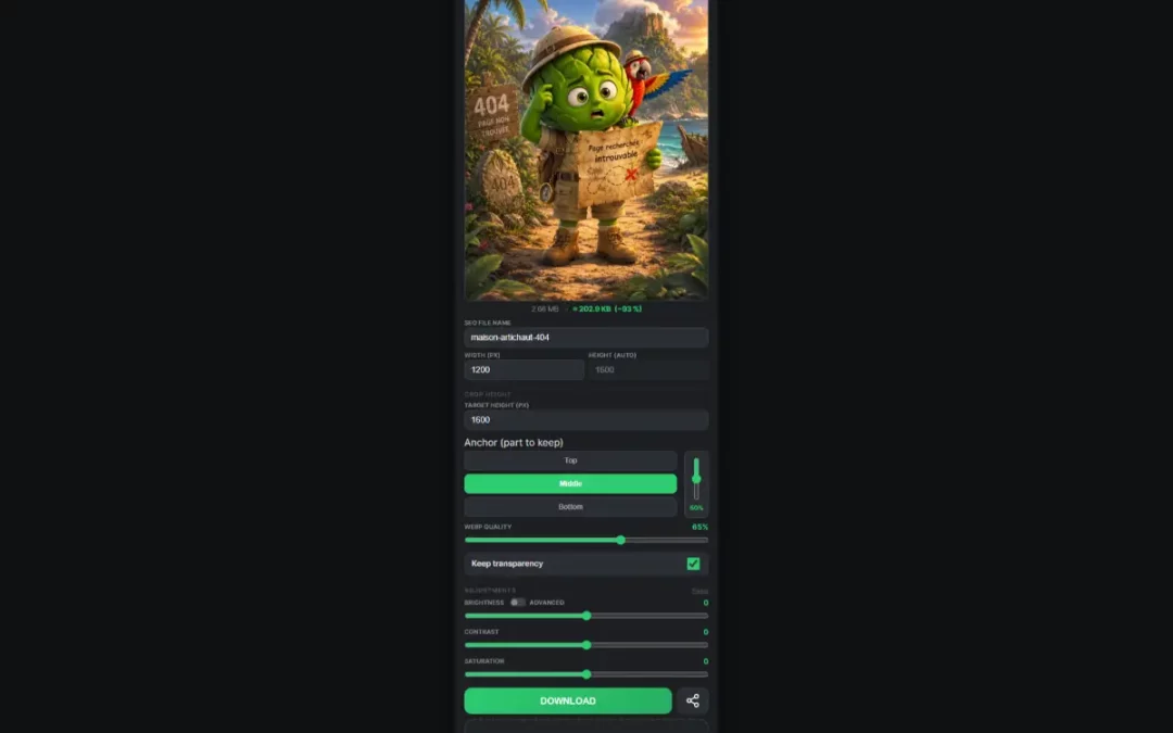 Free WebP Image Optimizer — Outil en ligne gratuit