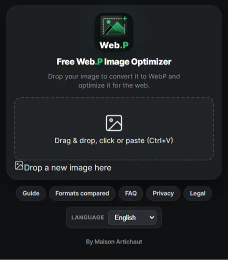 Free WebP Image Optimizer — Outil en ligne gratuit