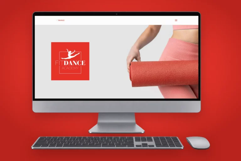Site internet de Fitdance Academy, studio de danse et de Pilates à Roquebrune-Cap-Martin, affiché sur un ordinateur de bureau