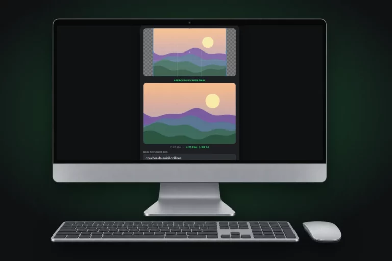 Free WebP Image Optimizer, convertisseur d'images WebP gratuit créé par l'agence, affiché sur un ordinateur de bureau