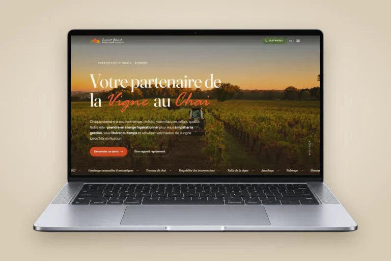 Création du site internet de Laurent Giraud, prestataire viticole bordelais